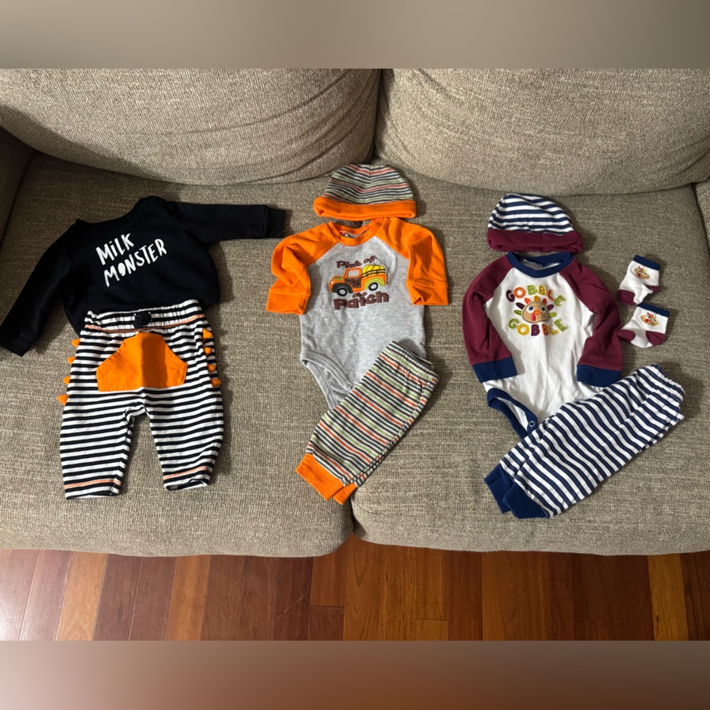Baby Clothing Set with Stripes and Graphics